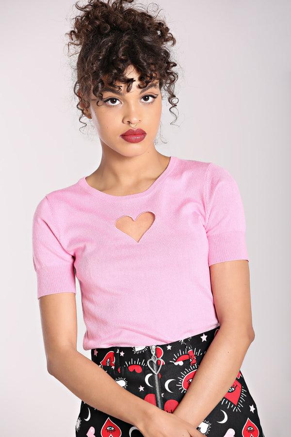 hell bunny Heart Top Red