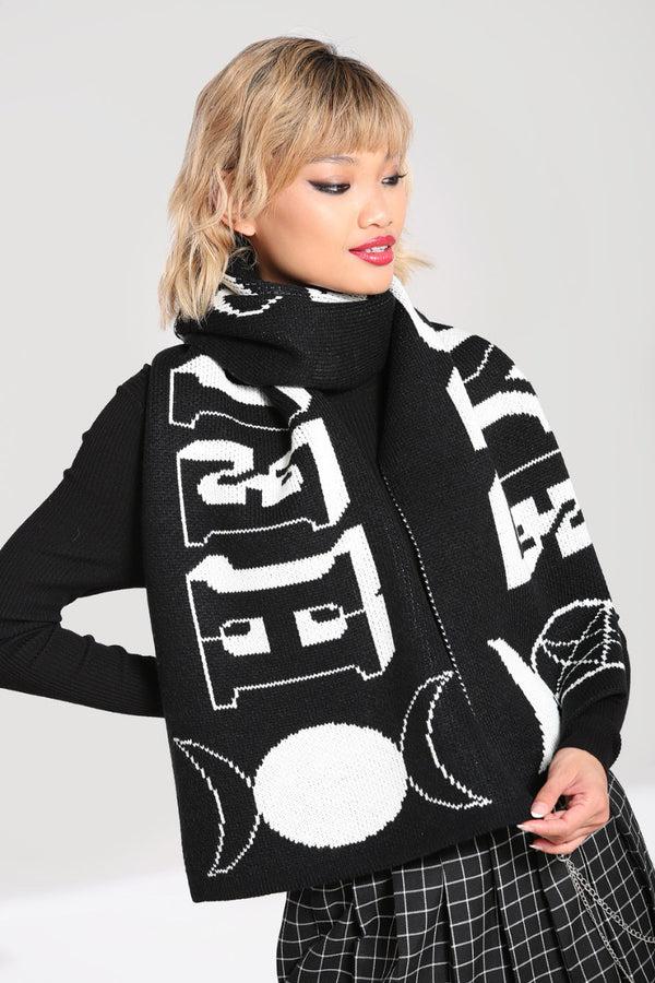 Hell Bunny Hello Goodbye Scarf Black/White