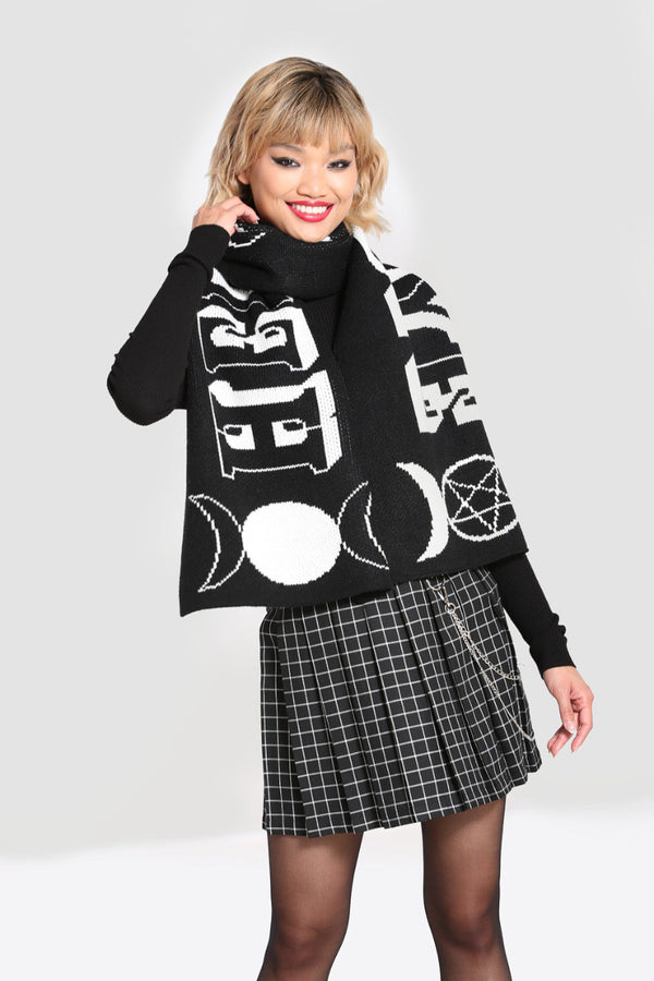 hell bunny Hello Goodbye Scarf Black/White