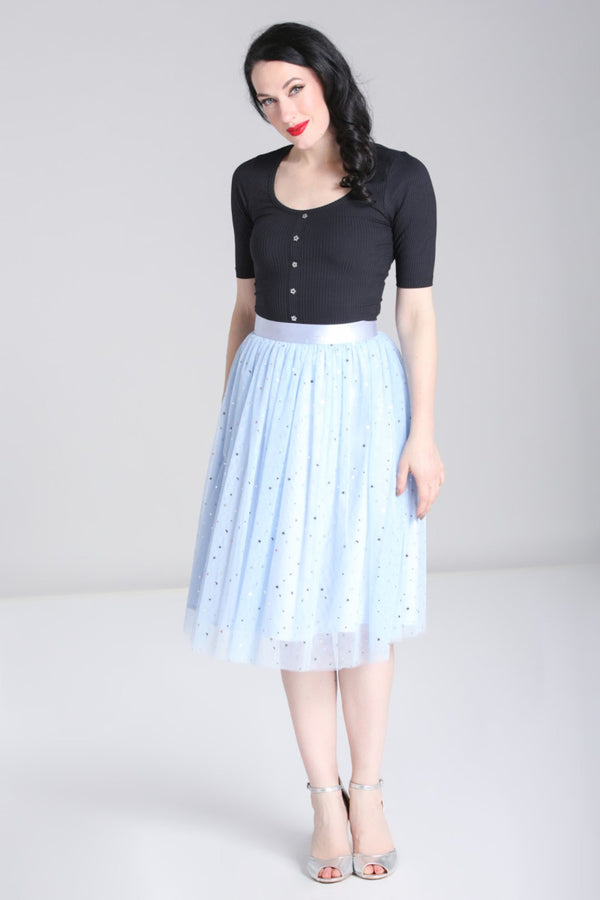 hell bunny Infinity 50'S Skirt Blue