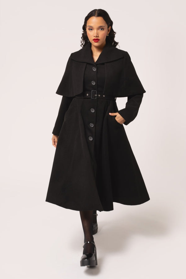 hell bunny Ingrid Coat Black
