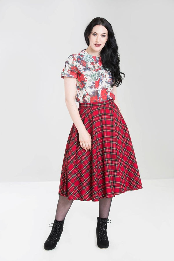 hell bunny Irvine 50's Skirt Red