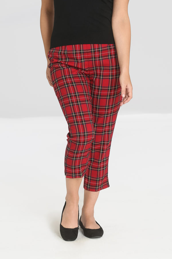 hell bunny Irvine Cigarette Trousers Red
