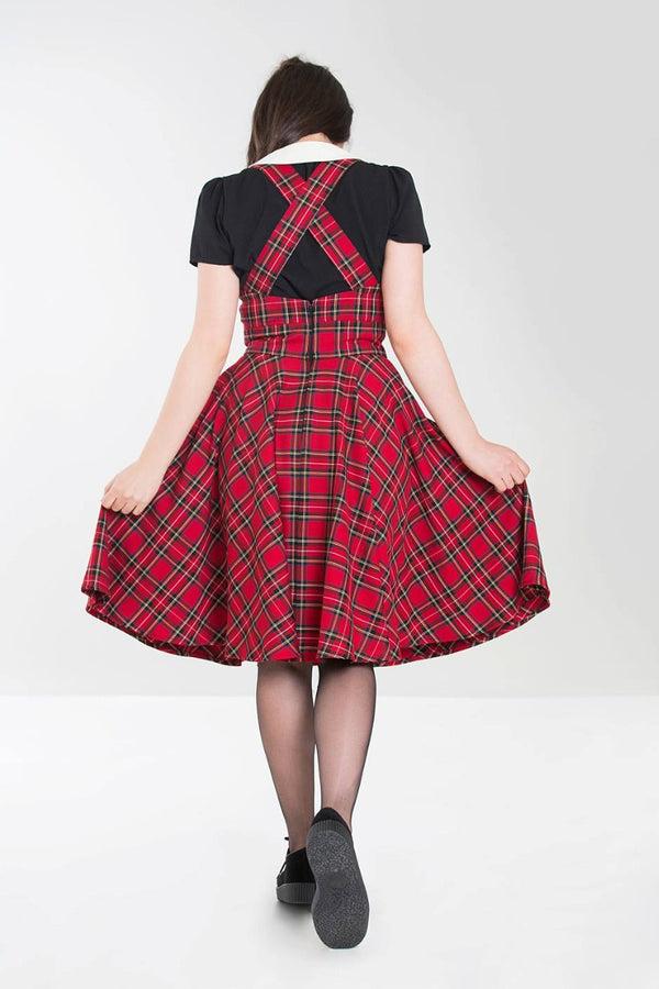 Hell Bunny Irvine Pinafore Dress Red