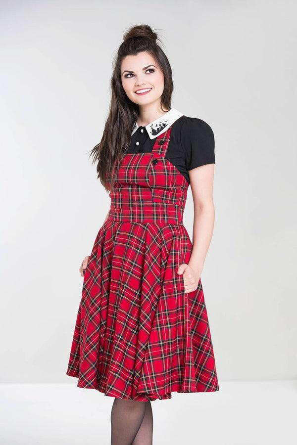 hell bunny Irvine Pinafore Dress Red