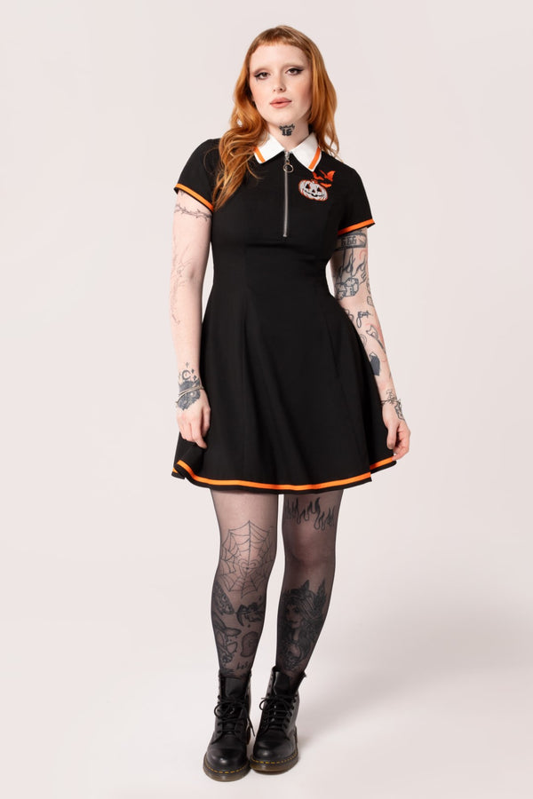 Hell Bunny Jack-O-Lantern Dress Black