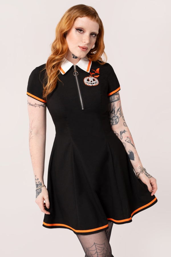 Hell Bunny Jack-O-Lantern Dress Black