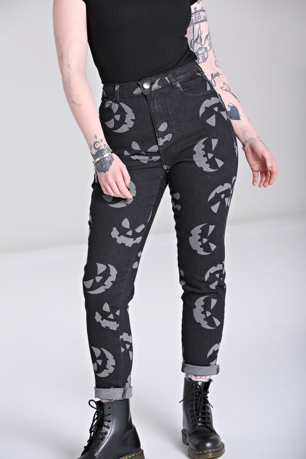 Hell Bunny Jack-O-Lantern Jeans Black
