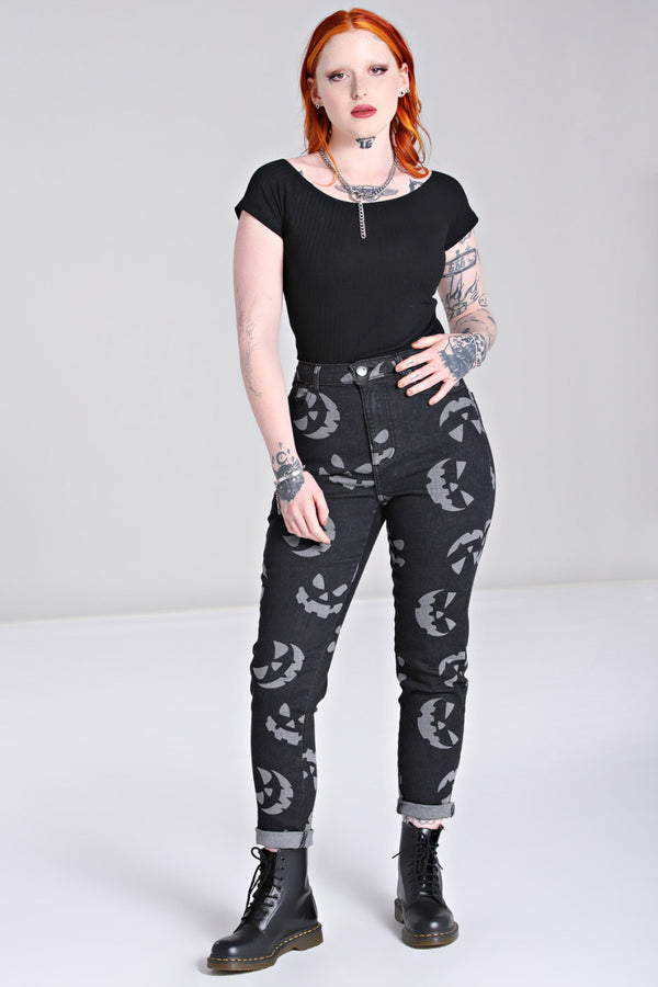 hell bunny Jack-O-Lantern Jeans Black