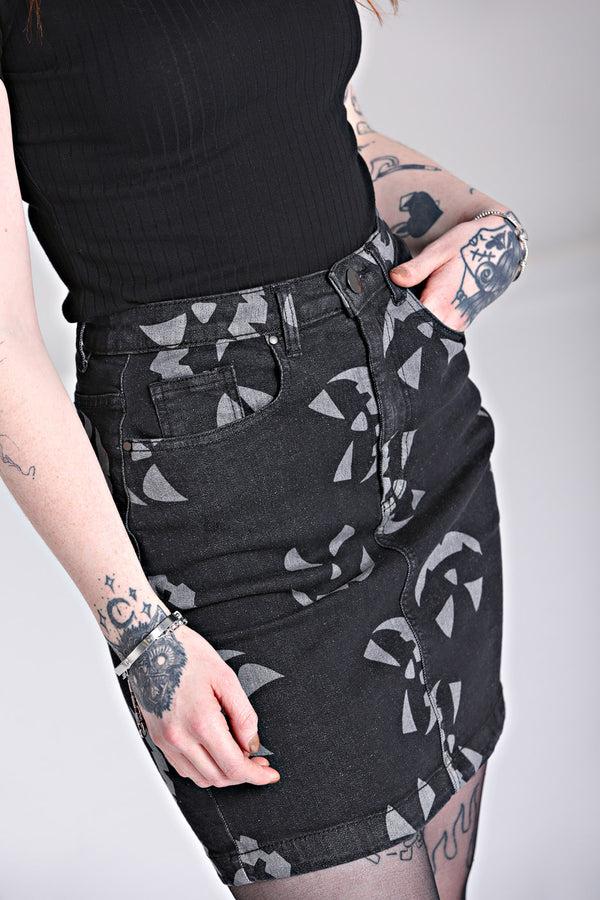 Hell Bunny Jack-O-Lantern Skirt Black