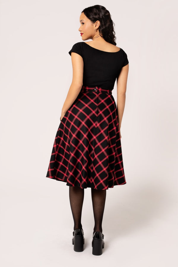 Hell Bunny Janine Skirt Black/Red