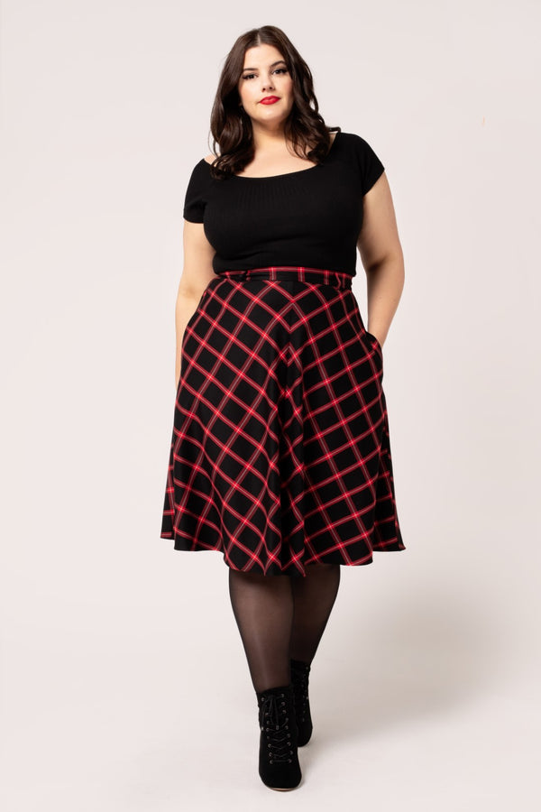 Hell Bunny Janine Skirt Black/Red