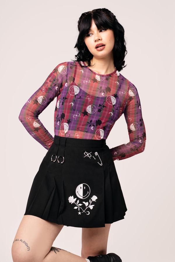 hell bunny Jayden Skirt Black/White
