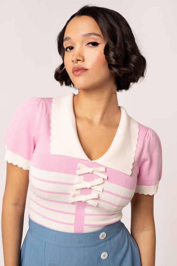 hell bunny Jennie Top Pink