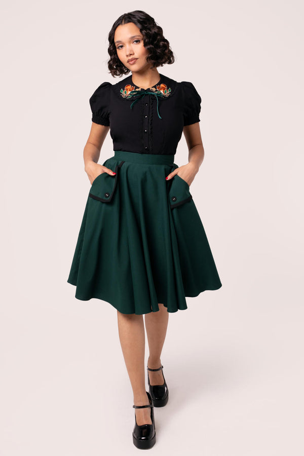 Hell Bunny Jessica Skirt Green