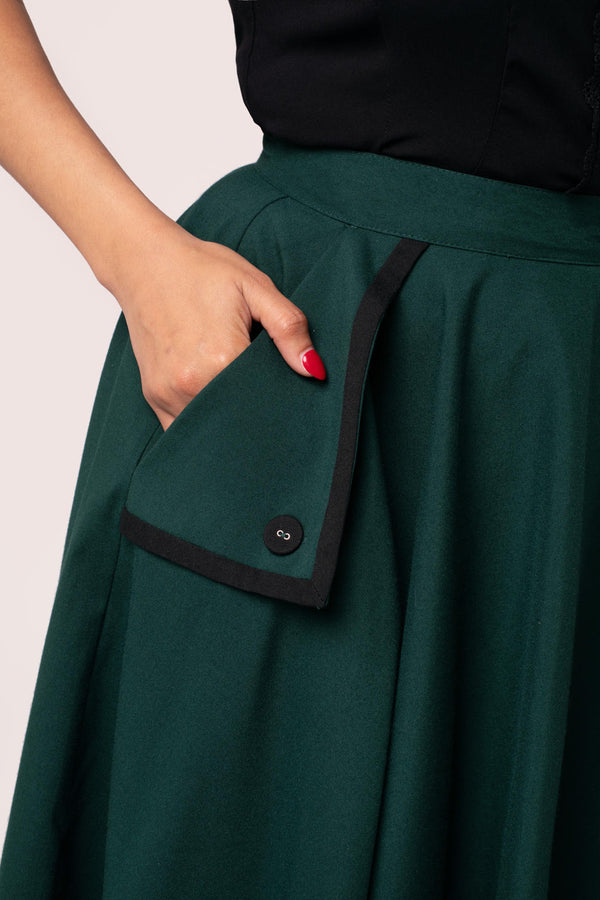 Hell Bunny Jessica Skirt Green