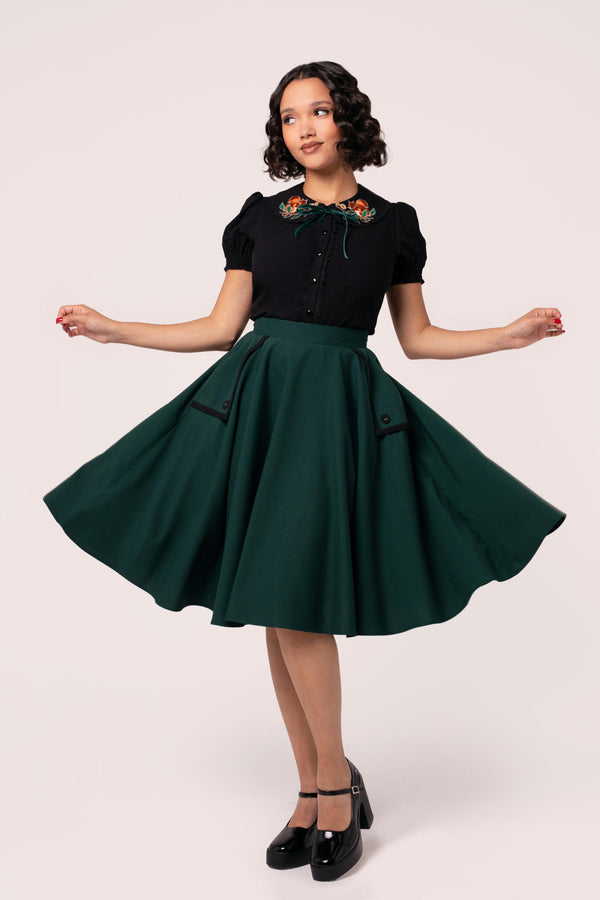 hell bunny Jessica Skirt Green
