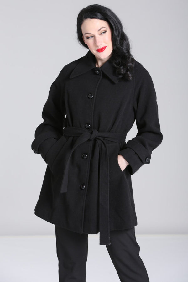 hell bunny Juliette Coat Black