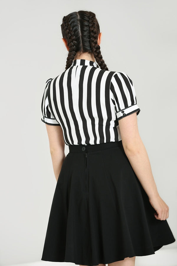 Hell Bunny Juno Blouse Black / White