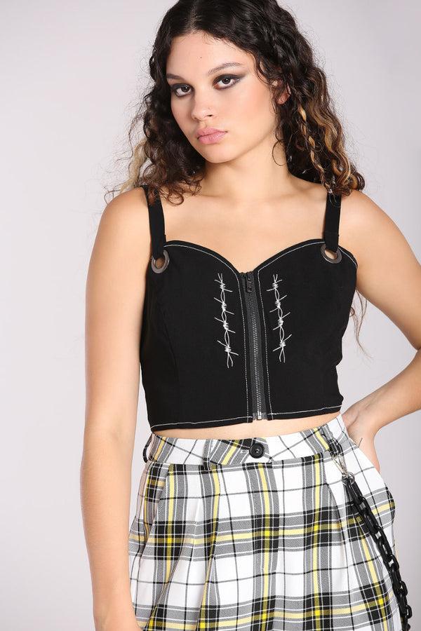 Hell Bunny Lennox Crop Top Black