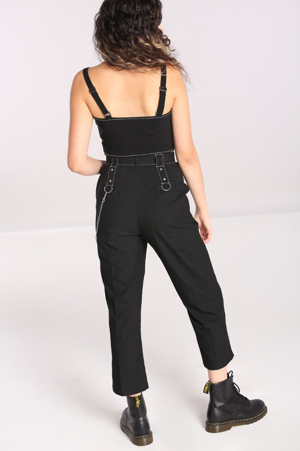 Hell Bunny Lennox Cropped Trousers Black