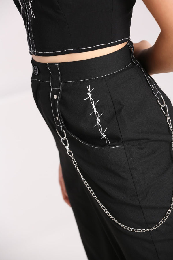 Hell Bunny Lennox Cropped Trousers Black