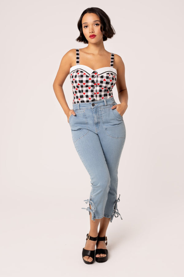 Hell Bunny Leonie Top Black/White