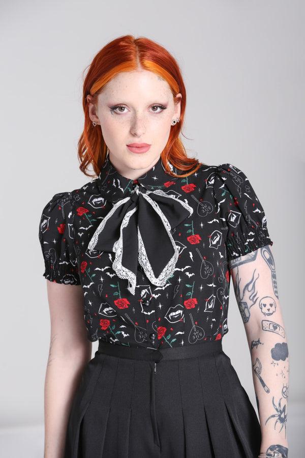 Hell Bunny Lilith Blouse Black