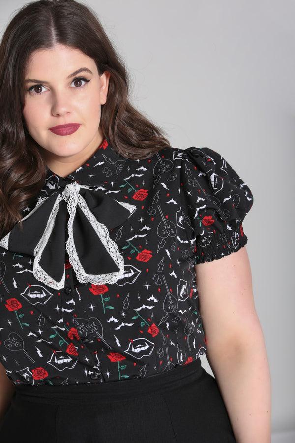 Hell Bunny Lilith Blouse Black