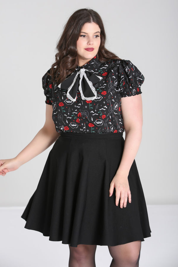 hell bunny Lilith Blouse Black