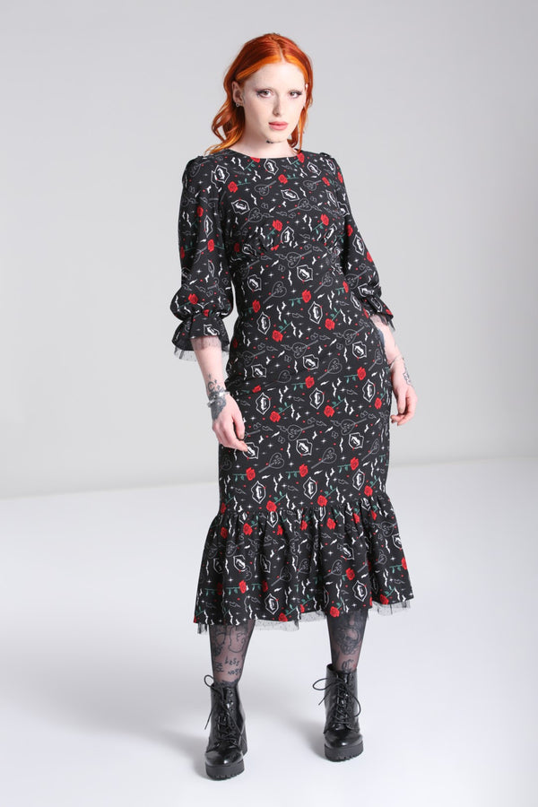 hell bunny Lilith Maxi Dress Black