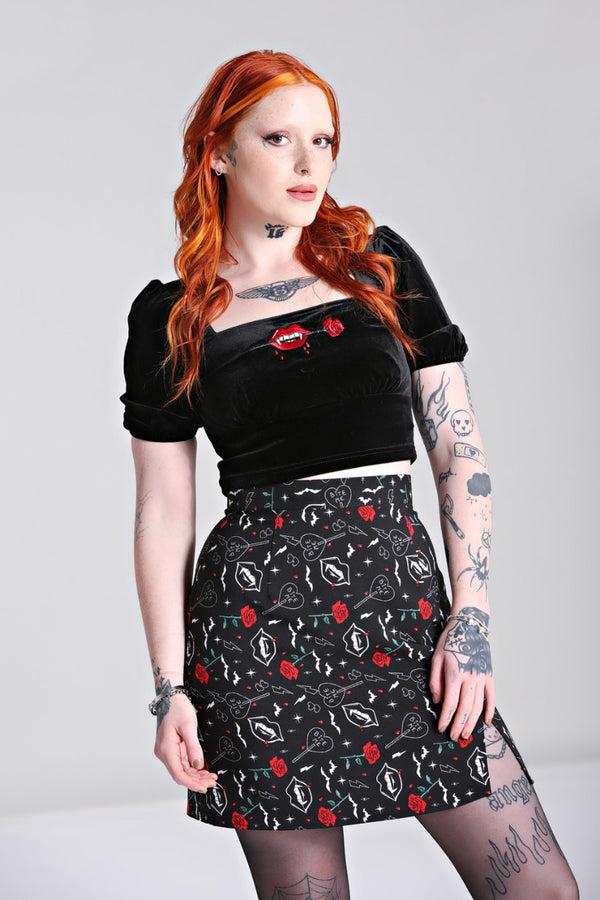hell bunny Lilith Top Black
