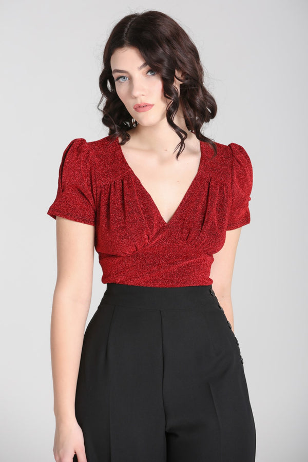 Hell Bunny Loco-Motion Top Red