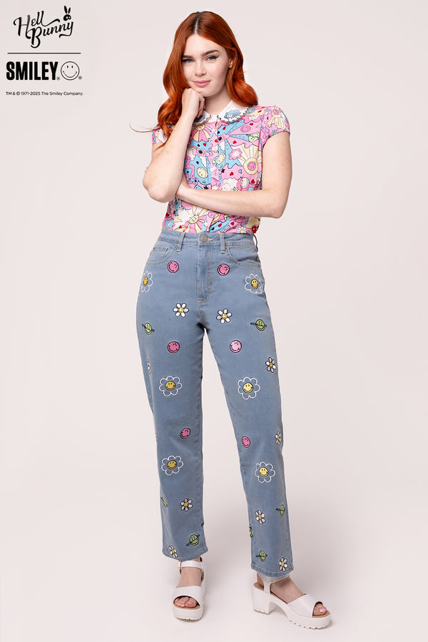 Hell Bunny Lottie Jeans Blue