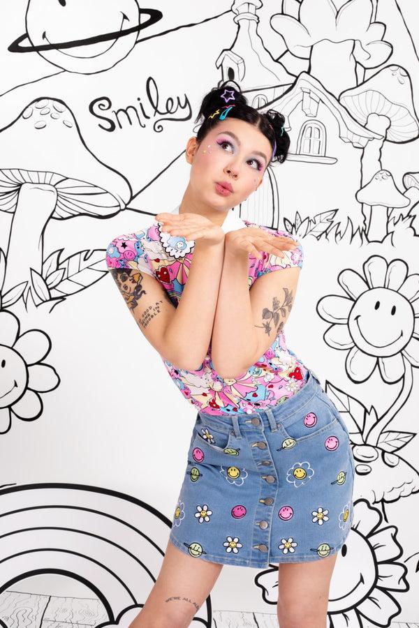 hell bunny Lottie Skirt Blue