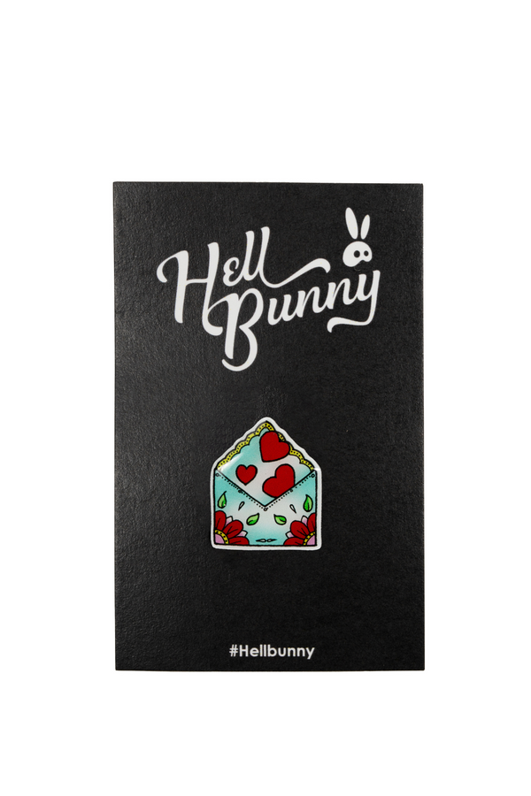 Hell Bunny Love Note Pin Multi