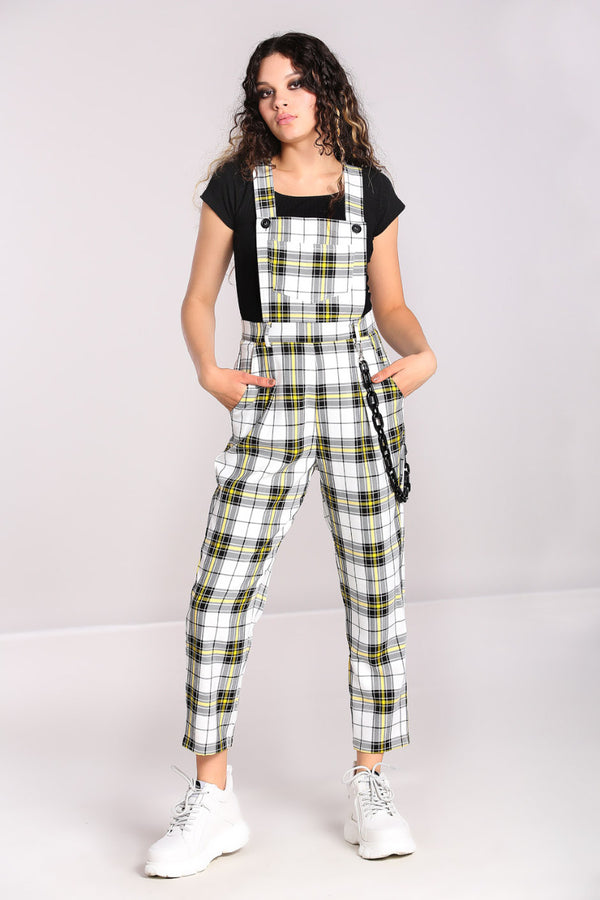 hell bunny Ludi Dungarees White