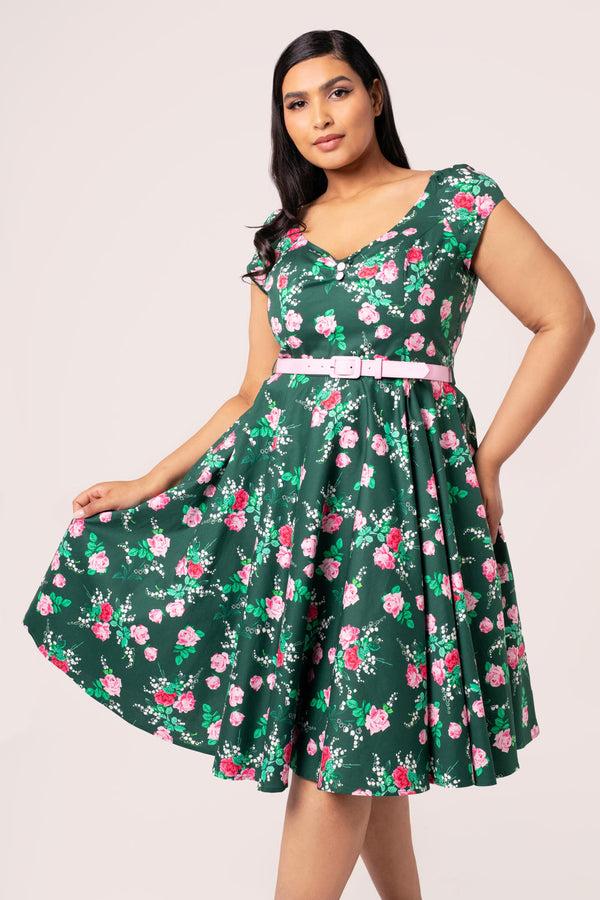 Hell Bunny Mabel Dress Green