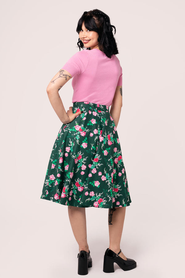 Hell Bunny Mabel Skirt Green