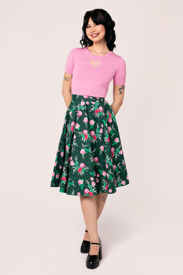 hell bunny Mabel Skirt Green