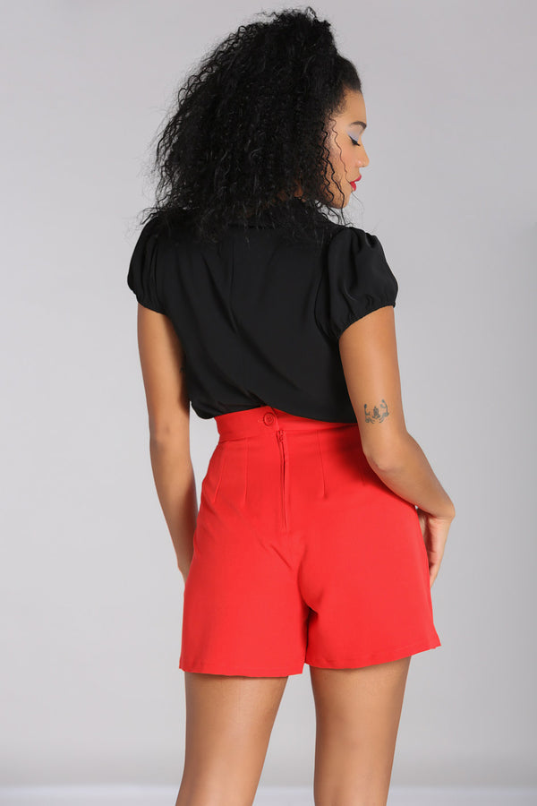 Hell Bunny Maddy Blouse Black