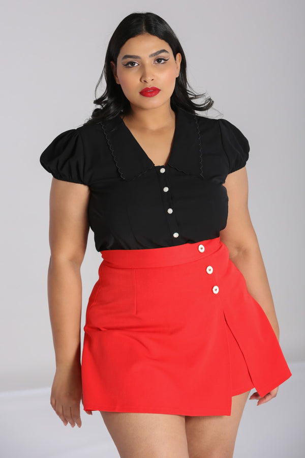 hell bunny Maddy Blouse Black