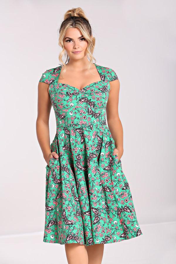 Hell Bunny Madilynn 50's Dress Green