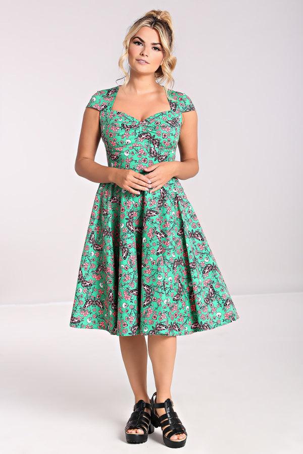 hell bunny Madilynn 50's Dress Green