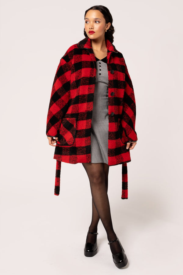 Hell Bunny Manhattan Coat Black/Red