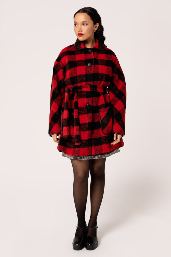 Hell Bunny Manhattan Coat Black/Red