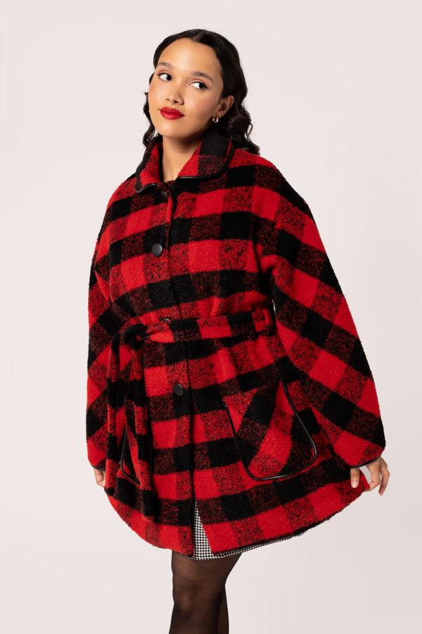 hell bunny Manhattan Coat Black/Red