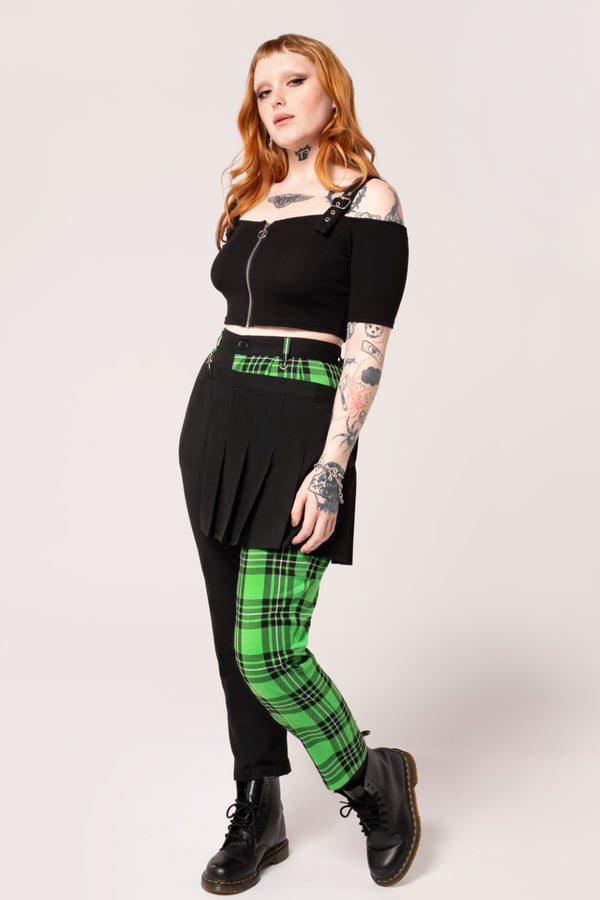 Hell Bunny Mason Trousers Green