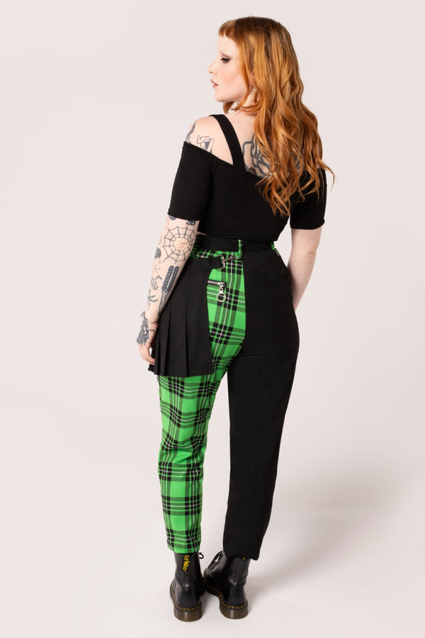 Hell Bunny Mason Trousers Green