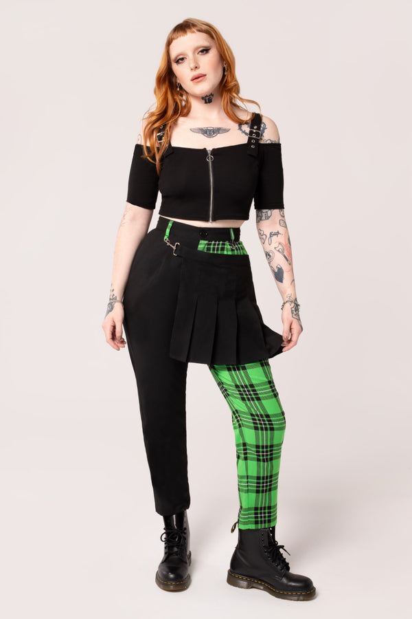hell bunny Mason Trousers Green